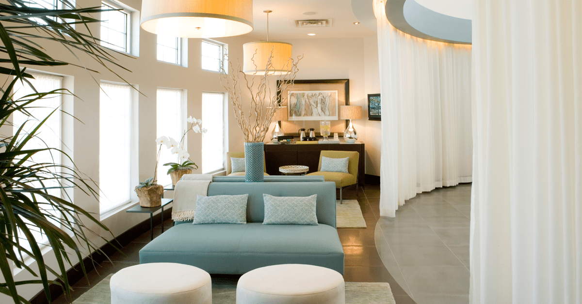 Interior of Louisville CaloAesthetics practice of board-certified plastic surgeons Dr. Calobrace and Dr. Mays.